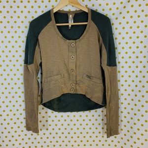 MURMUR brown cardigan sweater jacket knit size S